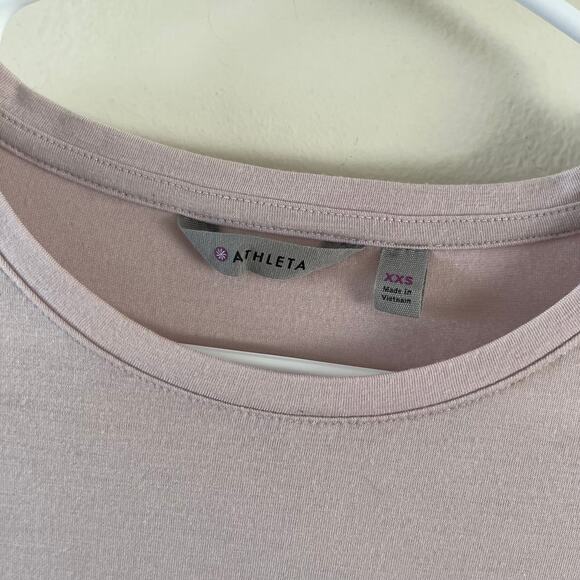 Athleta Ultimate Side Knot Twist Front Tee XXS Lavender Casual Basic Athleisure - Picture 3 of 8